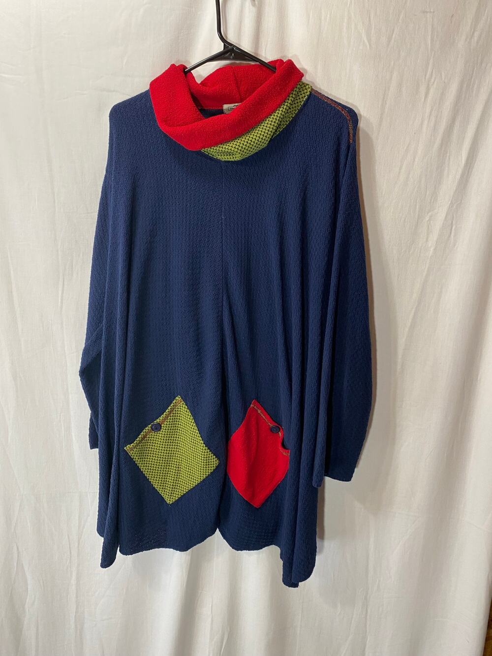 Margaret Winters Over-sized Pullover Cowl Neck Sweater 100% Cotton XL